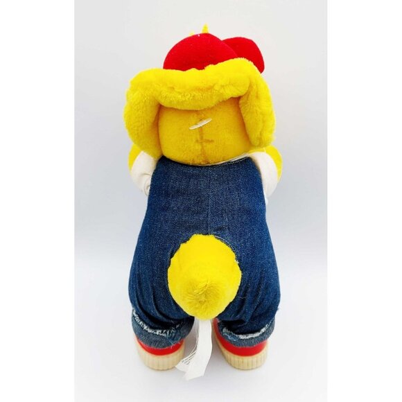 BJ (Barney) w/Puppy Denim Overalls Rubber Shoes Dinosaur Plush 13" Vintage 90s - Picture 3 of 5